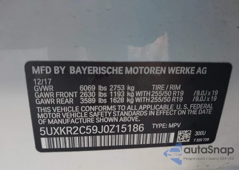 2018 BMW X5 Sdrive35I from USA, damaged, VIN 5UXKR2C59J0Z15186